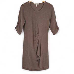 BCBGMaxAzria Sweater Dress Brown Cashmere Merino Wool Size M Soft Cozy Academia